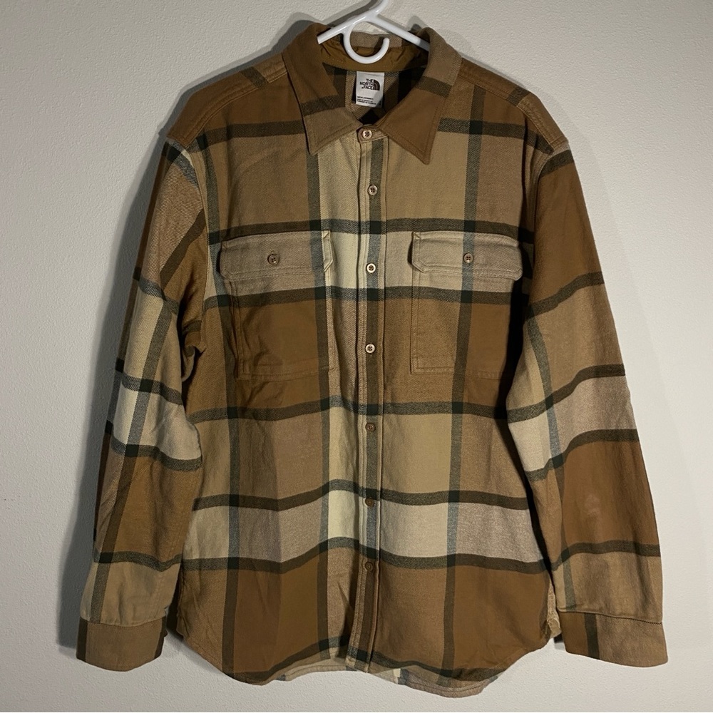 The North Face Arroyo Long Sleeve Flannel Plaid Shirt Brown $90 - Large